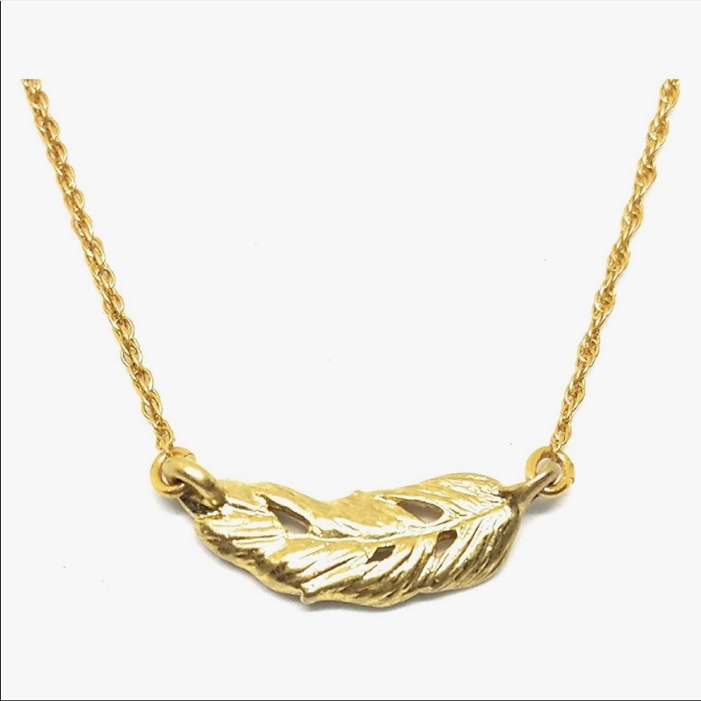 Sculpted Feather Pendant Necklace Chloe + Isabel